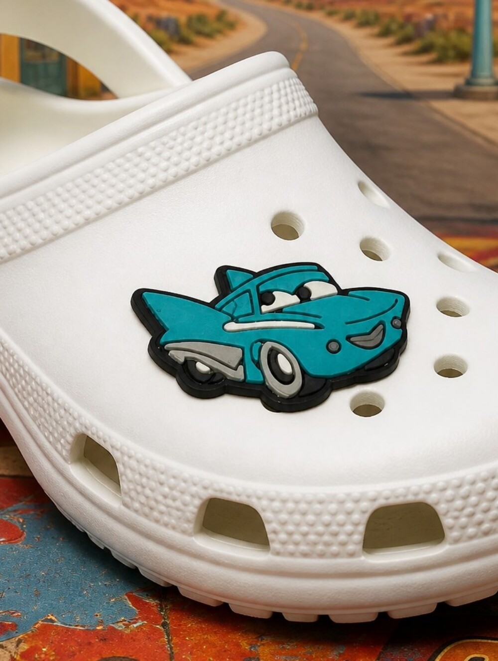 CARS Flo Croc Shoe Charms | Fun Jibbitz Style Disney Cartoon Turquoise Blue NWT